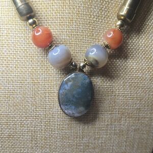 Vintage Quartz & Brass Artisan Choker